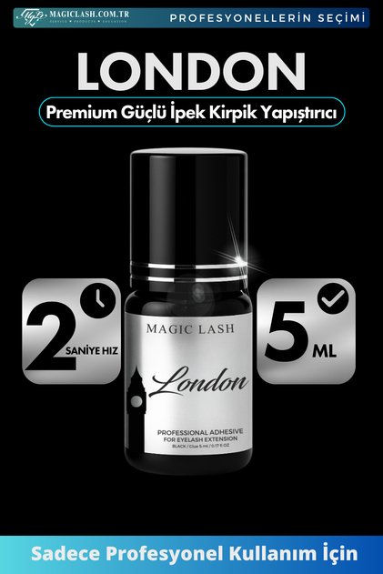 Premium Güçlü Ipek Kirpik Yapıştırıcı London 1-2 Saniye 8 Hafta Kalıcılık