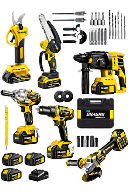 Dragro Professional 6 Lı Set 21v Darbeli Hilti Taşlama Testere