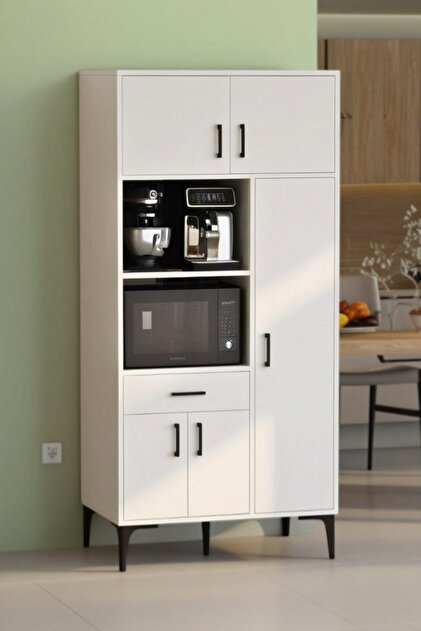 Moonlife Ares 5 Kapaklı Tek Çekmeceli Mutfak,Kiler Dolabı,Kahve