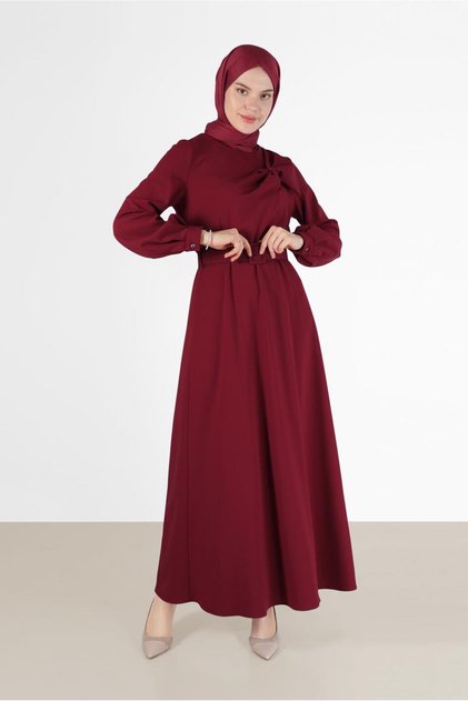 Ribbon Detailed Belted Dress 42408
