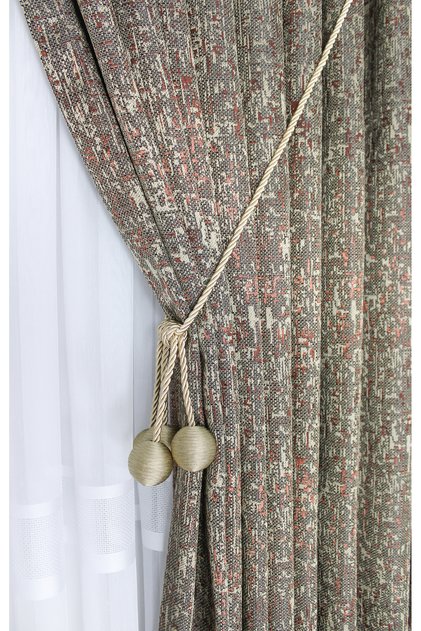 Background Jacquard Curtain Perla Pattern double wing.Close pleated (1 x 3)