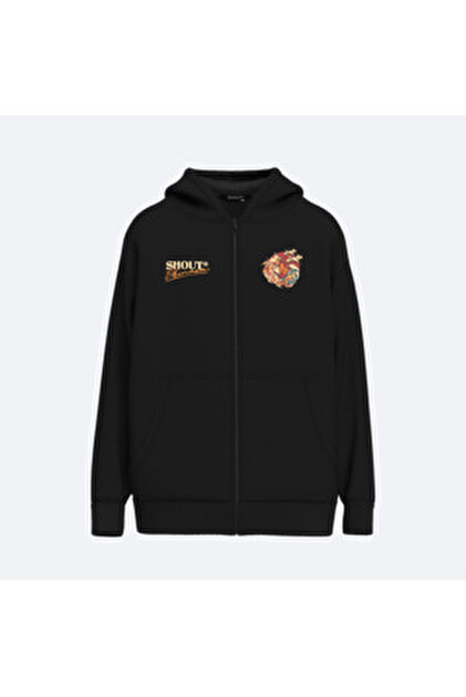 Shout Oversize Limited Edition Flower Dragon Oldschool Unisex Zip