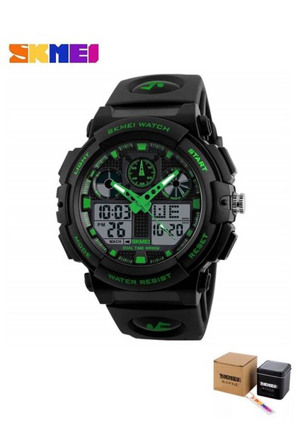 Sports Wrist Watch Dual Analog & Digital LED 50M Waterproof Men's