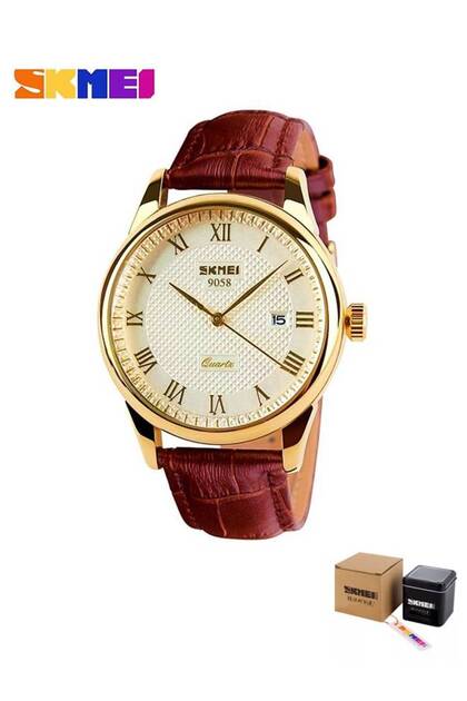 Business Smart Casual Quartz Leatherband Wrist Watch 9058