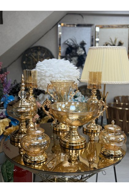 7 Parça Salon Seti Konsol Takımı Dekoratif