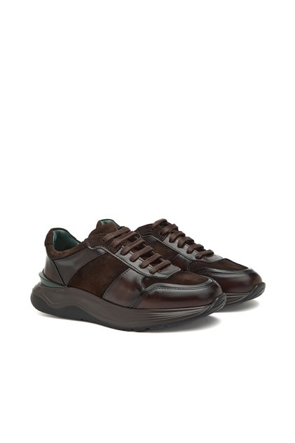 Kahverengi Kadın Deri Sneaker