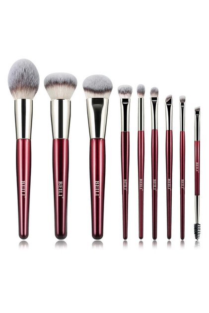 Set de pensule de machiaj vegane PR9 Red, cu 9 piese