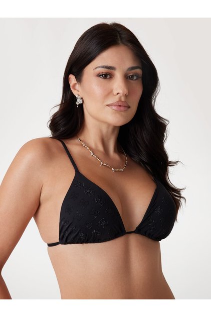 4G Rhinestone Kadın Üçgen Bikini Üstü