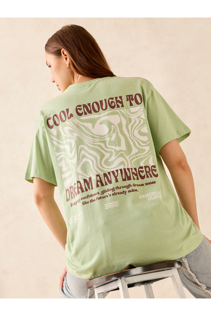 Green Graphic Oversized T-Shirt