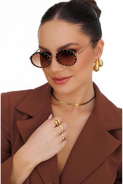 Cbp023 Stone Brown Elegant Stylish Women's Sunglasses.