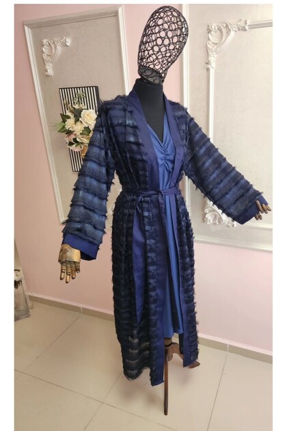 Tasseled Maternity Dressing Gown and Cotton Nightgown