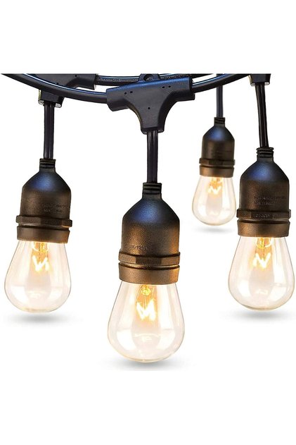 YU WELL Led Lights 16ft Outdoor String Yellow Dimmable Edison Vintage Bulbs