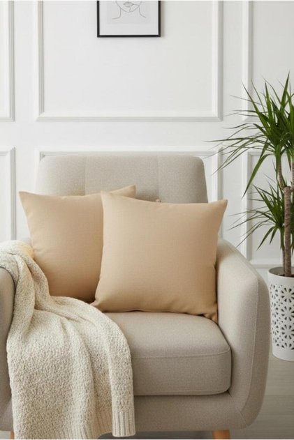 Rio Flat Linen Cushion Cover 2 Pieces Square Gray