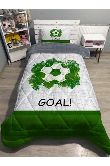 Set de dormit cu pilota dublă cu model FOTBAL, pufos, cu două fețe, Welsoft
