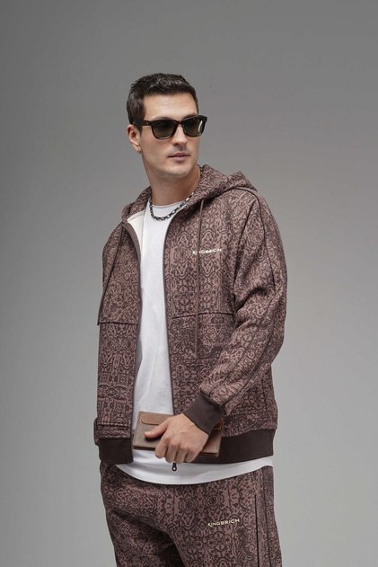 Σετ με έθνικ σχέδιο με λεπτομέρεια Reglan Sleeve με κουκούλα Alt