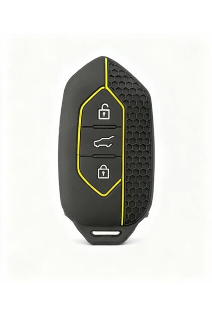 T10X T10F Compatible 3-Key Smart Honeycomb Pattern Protection Key Case Yellow Black Color