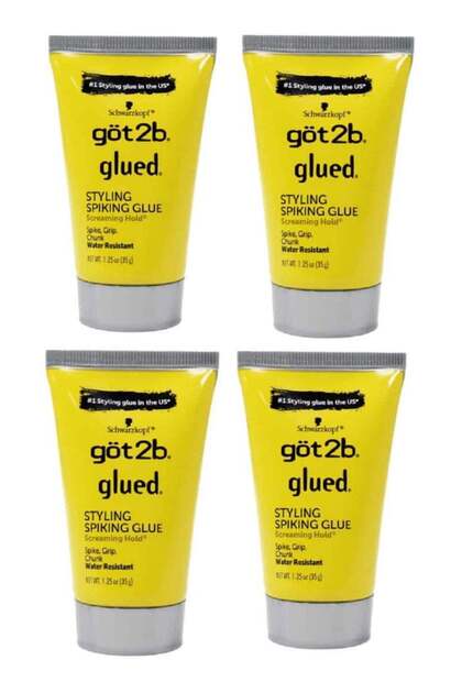 Waterproof Styling Glue for Hair and Spiky Styles, 1.25 oz, Pack of 4