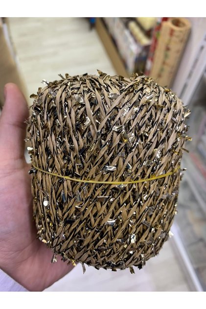 Kağıt İp Metalik Konfeti Simli Çanta Örgü ipi 50 gram
