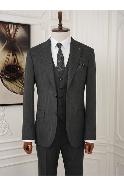 Men's Premium Suit Italian Style S Slim Fit Jacket Vest Pants - Lntcom5569
