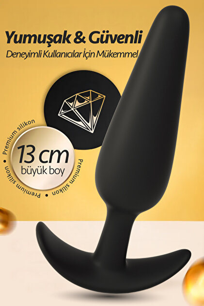 FEMSTAR zel Yumuak Silikon Anal Plug 13 cm Byk Boy Siyah Geniletici  Ac Altrc Anal Plug ve Tka - Fiyat, Yorumlar