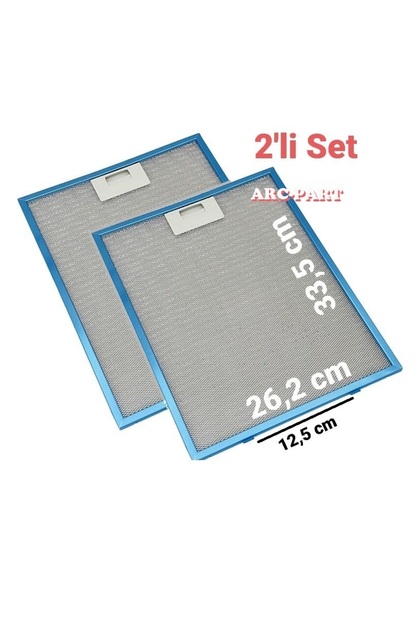 BEKO ADV 5160 S SİYAH PİRAMİT DAVLUMBAZ ALÜMİNYUM FİLTRE 26,2x33,5 cm - 2'Lİ SET