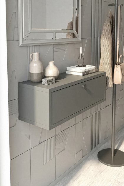 Tek Kapaklı Modern Dresuar Antre Hol Dekoratif Dresuar Mobilya 60 CM