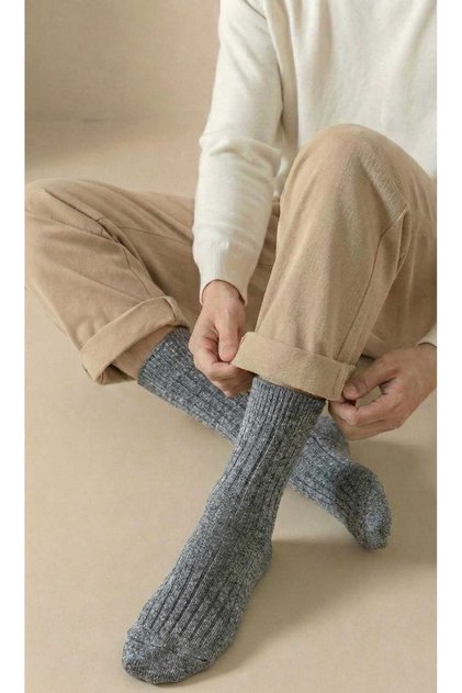 Winter Comfort Premium Men's Corded Fabric Wool Socks
