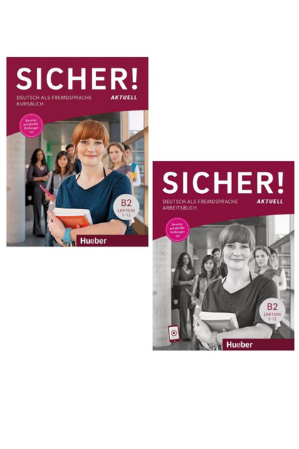 Hueber Yayınları Sicher! aktuell B2 Kursbuch / Arbeitsbuch mit