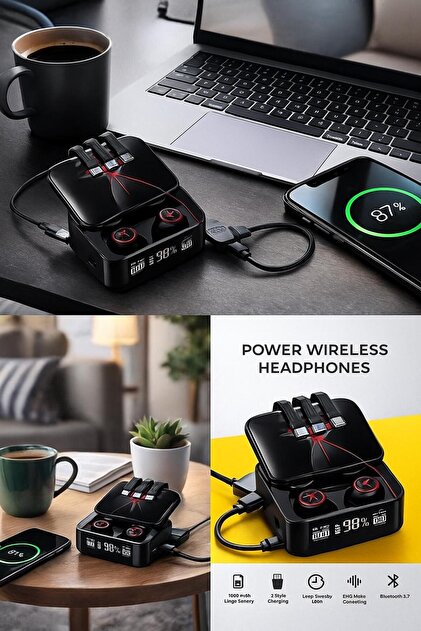 GDRT TİCARET M88 Plus Power Wireless Headphones pover banklı