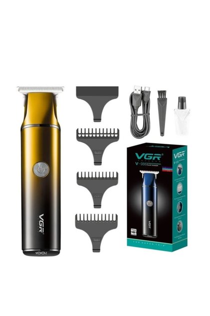V 986 - Mașină de tuns fără fir cu afișaj LED, aurie