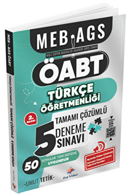 Dizgi Kitap ÖABT MEB-AGS Türkçe Öğretmenliği 5 Deneme Çözümlü