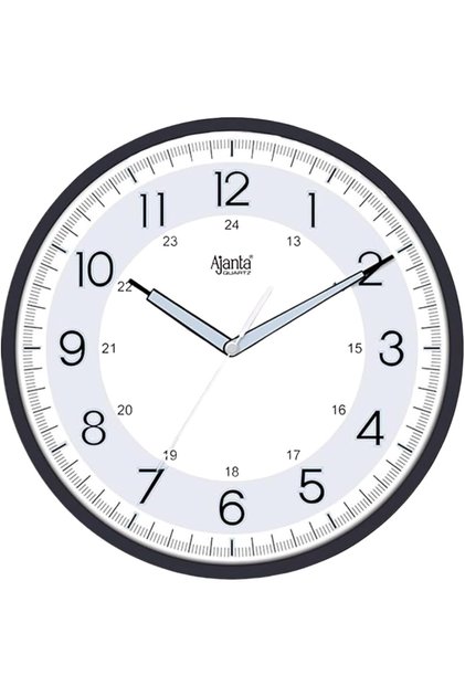Night Glow Radium Plastic Analog Wall Clock (Black, 310 X 44 X 310 Mm)