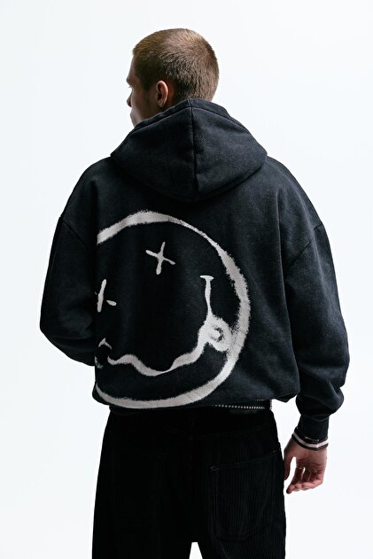 Pull & Bear Nirvana fermuarlı kapüşonlu sweatshirt - Fiyatı, Yorumları