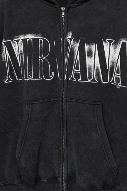 Pull & Bear Nirvana fermuarlı kapüşonlu sweatshirt - Fiyatı, Yorumları