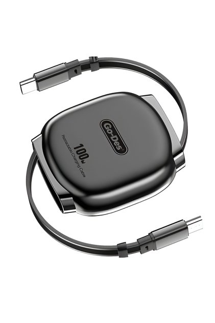 كابل شحن وبيانات GD-UC682 من النوع C إلى النوع C بقوة 100 واط قابل للسحب