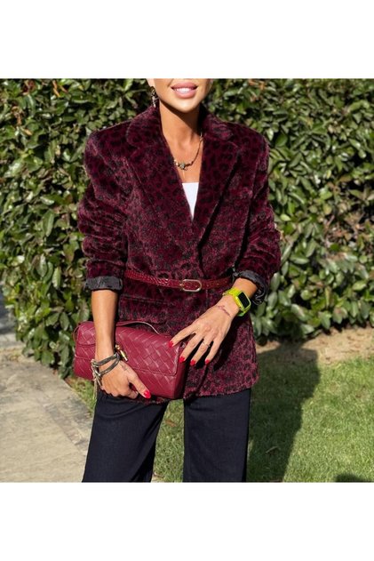 Kemerli Peluş Blazer Ceket