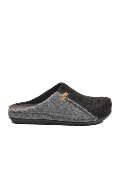 Black Anatomical Felt Men's Home Slippers K-63.007 m