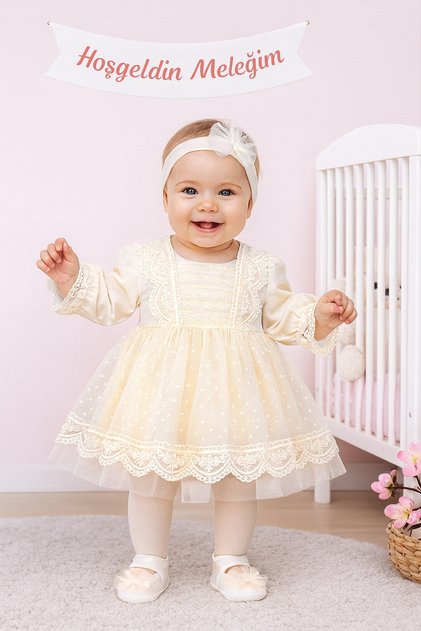 Baby Girl Mevlüt Dress Wedding Dress French Lace Mevlit Set Baby Mevlütlük Set Stl6838