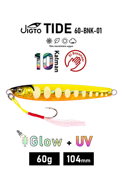 Jig, Zoka, Suni Yem, Glow UV Metal Jig, 60Gr 10cm Tide 60-BNK-01