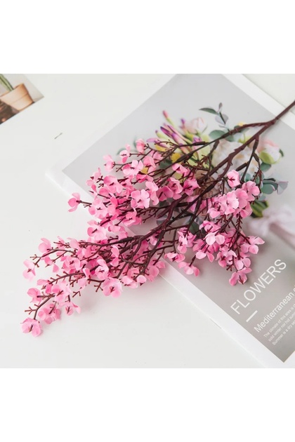 Pink Pink Fake Cherry Blossoms & Gypsophila (Artificial Plants) - For DIY Wedding Bouquet, Home Deco