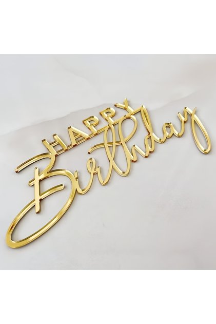 5pcs Gold 3pcs/5pcs Gold Acrylic Cake Topper For New Year Merry Christmas Party Cake Decoration Supp