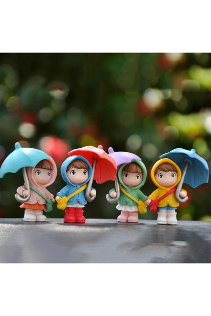 CSNH-Mix-4PCS 4PCS Cute Umbrella Couple Car Interior Decoration Action Figures Auto Rearview Mirror