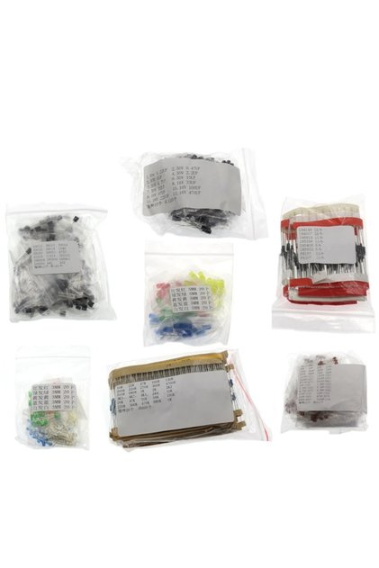 Kit electronic diode led 5 si 3mm, condensatoare, rezistente, diode, tranzistoare