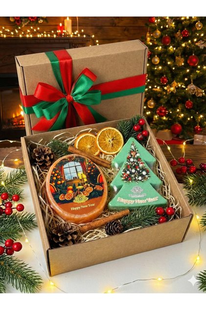 Set of 2 Gift Packages (Cinnamon with Pine Terebenthin and Orange) Sponge Soap