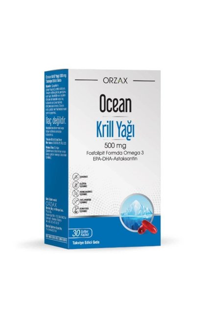 Ocean Krill Oil Food Supplement Containing Fish Oil 30 Capsules