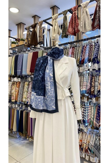 Leaf Dance Shawl Blue