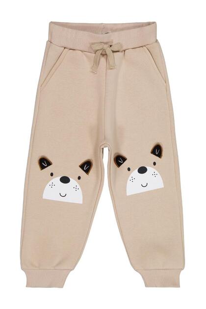 Bear Printed 2-5 Years Old Sweatpants - Beige 3-4 Years Old
