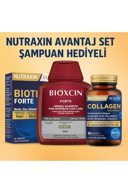 Collgen 30 Tablet - Biotin Forte 60 Tablet - Forte Şampuan Hediyeli