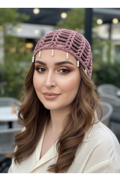 قبعة محبوكة يدويًا بنمط شبكي – تصميم أنيق وراقٍ، مناسبة للاستخدام في الصيف/الشتاء