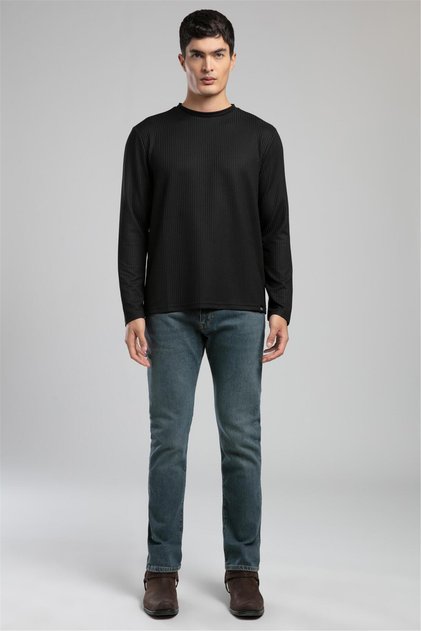 Wayne men's crew neck sweatshirt black